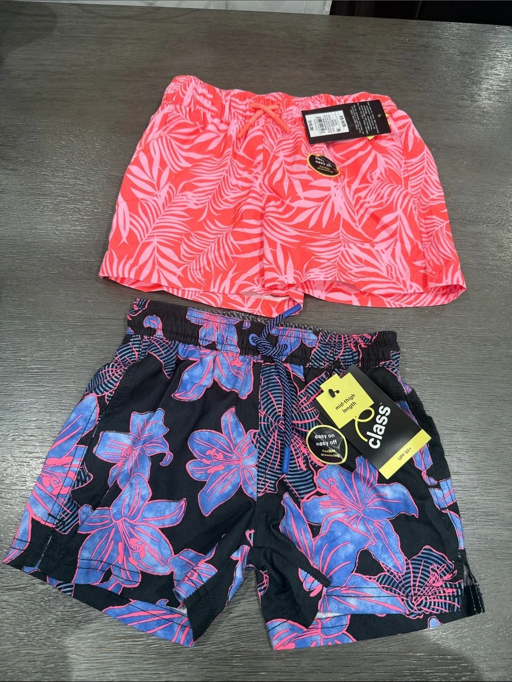Pack 2 Short Swim Tropical Print - Black, Pink & Coral Art Class